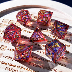 HAOMEJA red sky dice show translucent glow under light for dramatic rolls