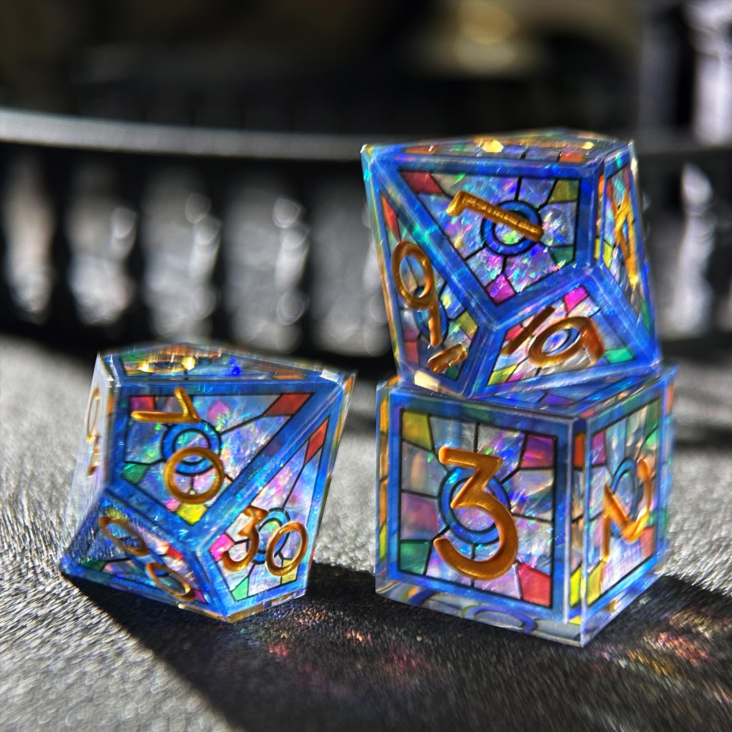 HAOMEJA dice set resin artistry packaging bag for elegant gifting or storage
