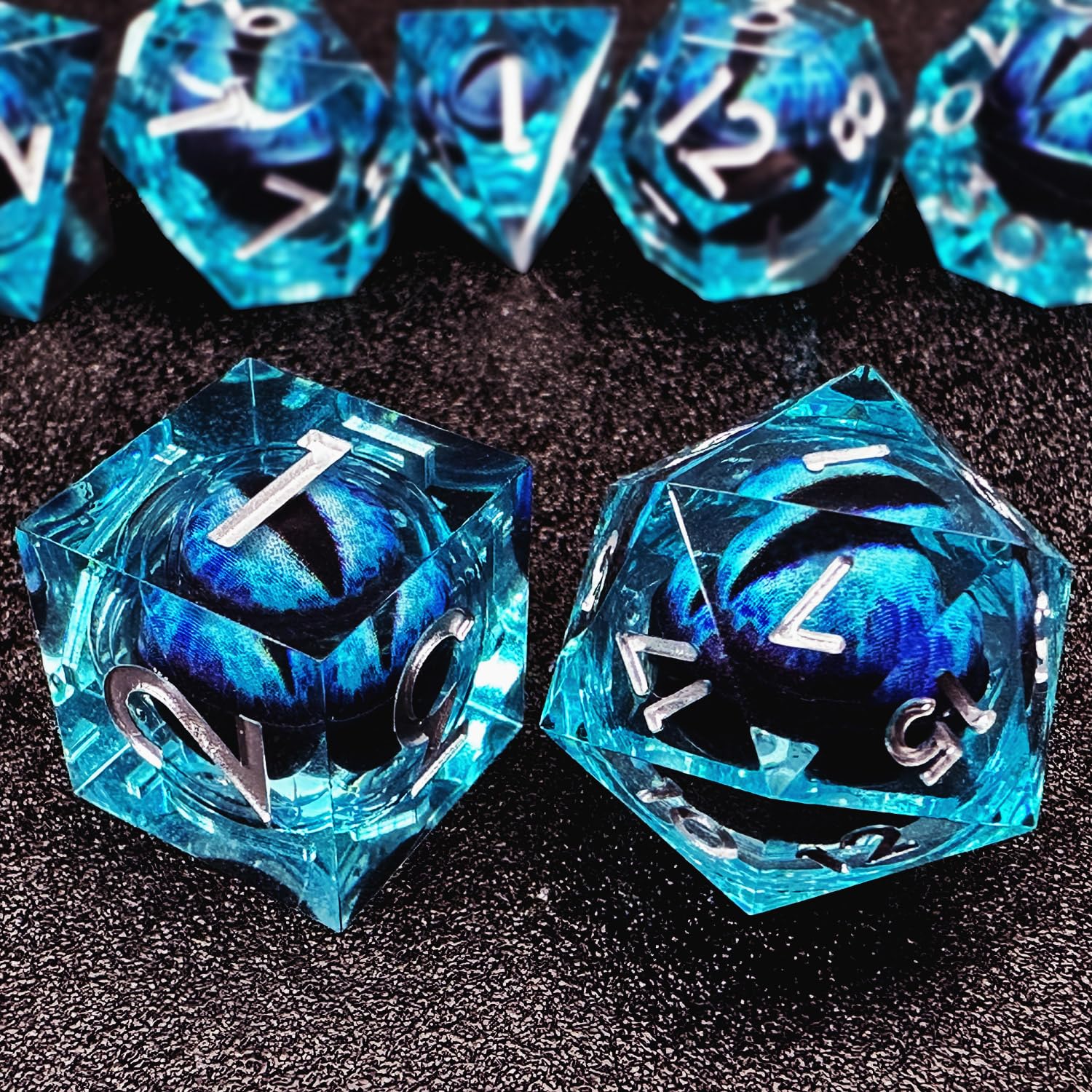 HAOMEJA DND D20 blue face detail with clear numerals