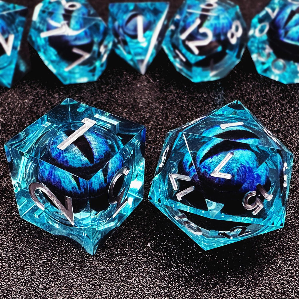 HAOMEJA DND D20 blue face detail with clear numerals