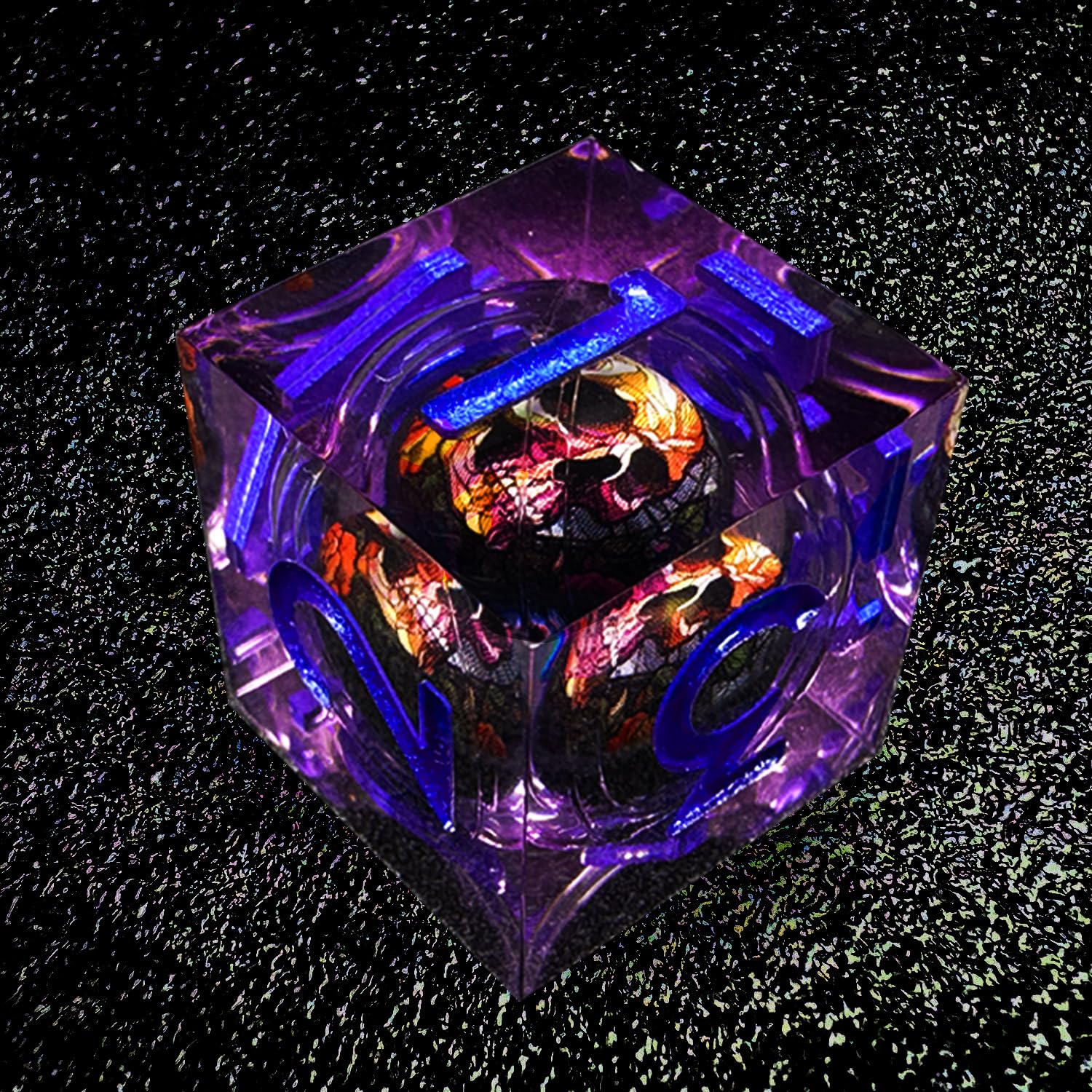 HAOMEJA resin skull-ornament dice adds striking aesthetic to RPG table.