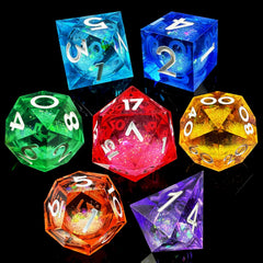 HAOMEJA liquid core D20 dice with sharp edges for immersive tabletop gameplay.