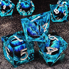 HAOMEJA blue resin polyhedral dice with sharp edges for accurate reads