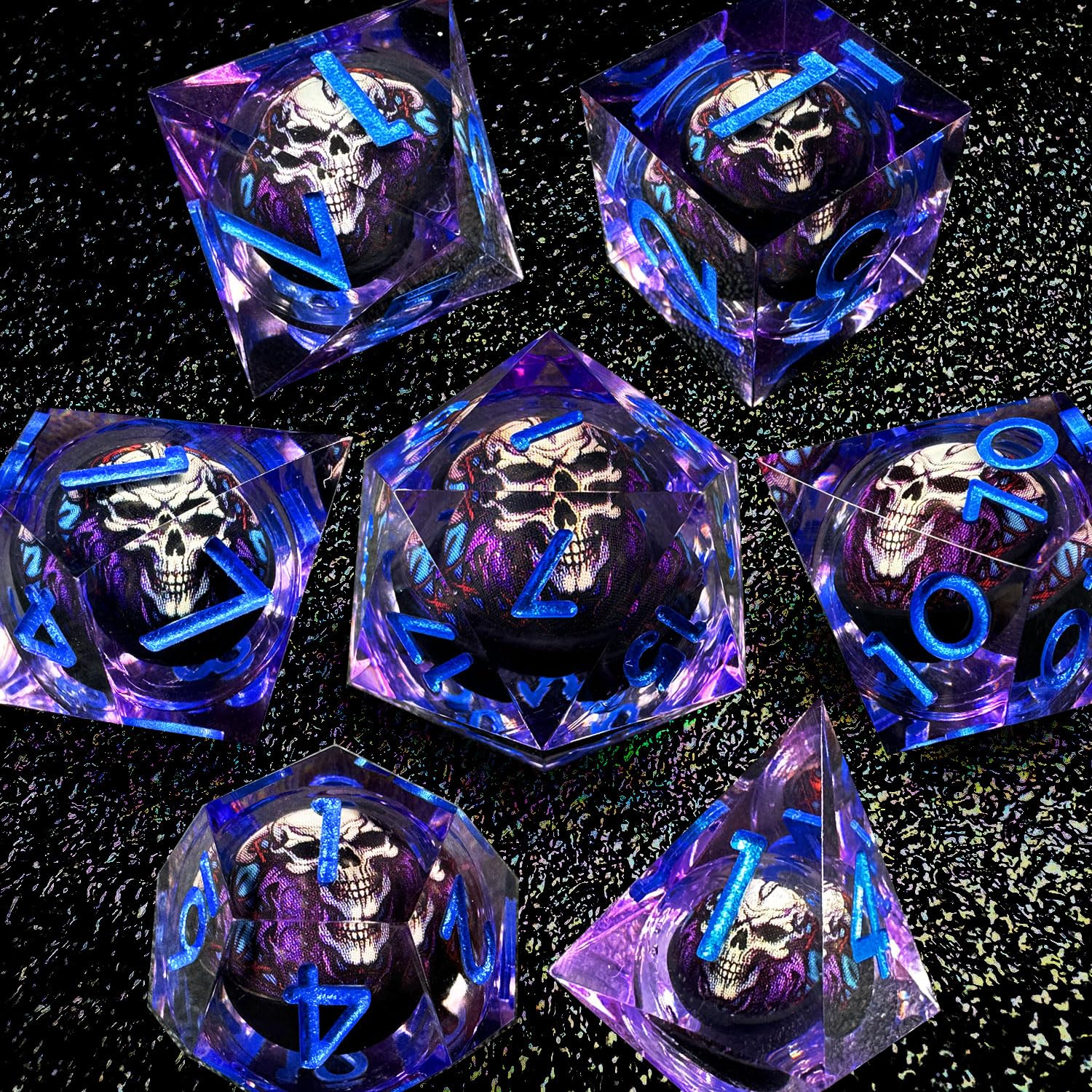 HAOMEJA skull D&D dice D12 with hand-polished edges for smooth rolling.