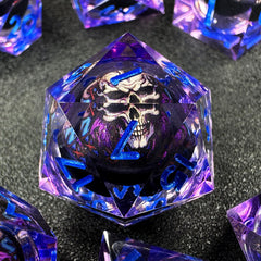 HAOMEJA skull D&D dice D20 with sharp edges for precise rolls.