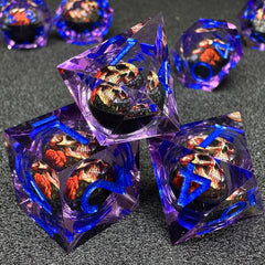 HAOMEJA Skull D&D dice set with D10 close-up supports dramatic storytelling.