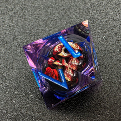 HAOMEJA Skull D&D dice set with D4 close-up speeds quick checks.