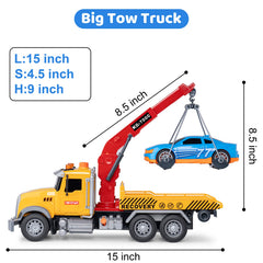haomsj tow-truck play-action-buttons: easy, intuitive controls for youngsters.