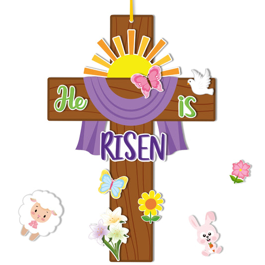 Haooryx Easter Cross Kit blank cross card ready for DIY decorating at home