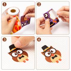 Haooryx scarecrow design sticker brightens scrapbooks, planners, and party favors.