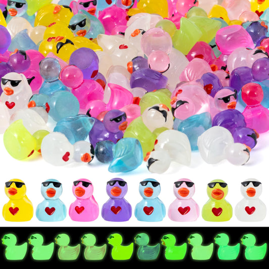 Haooryx Valentine mini ducks glow with hearts, ideal for romantic table decor
