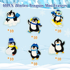 Haooryx winter penguin erasers collection for holiday decor