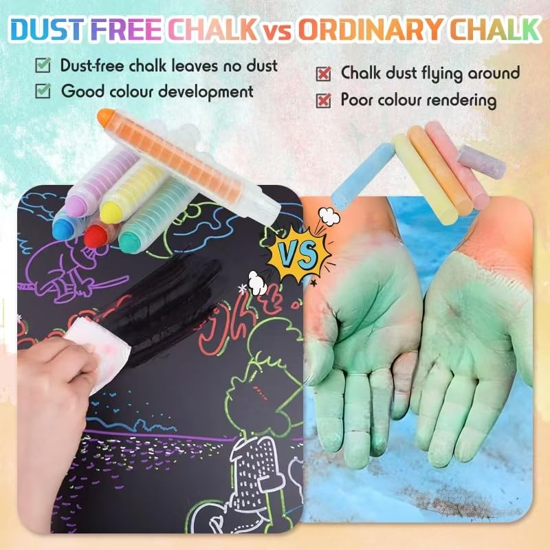 Haoyond chalk holder twists; keeps hands clean during drawing.