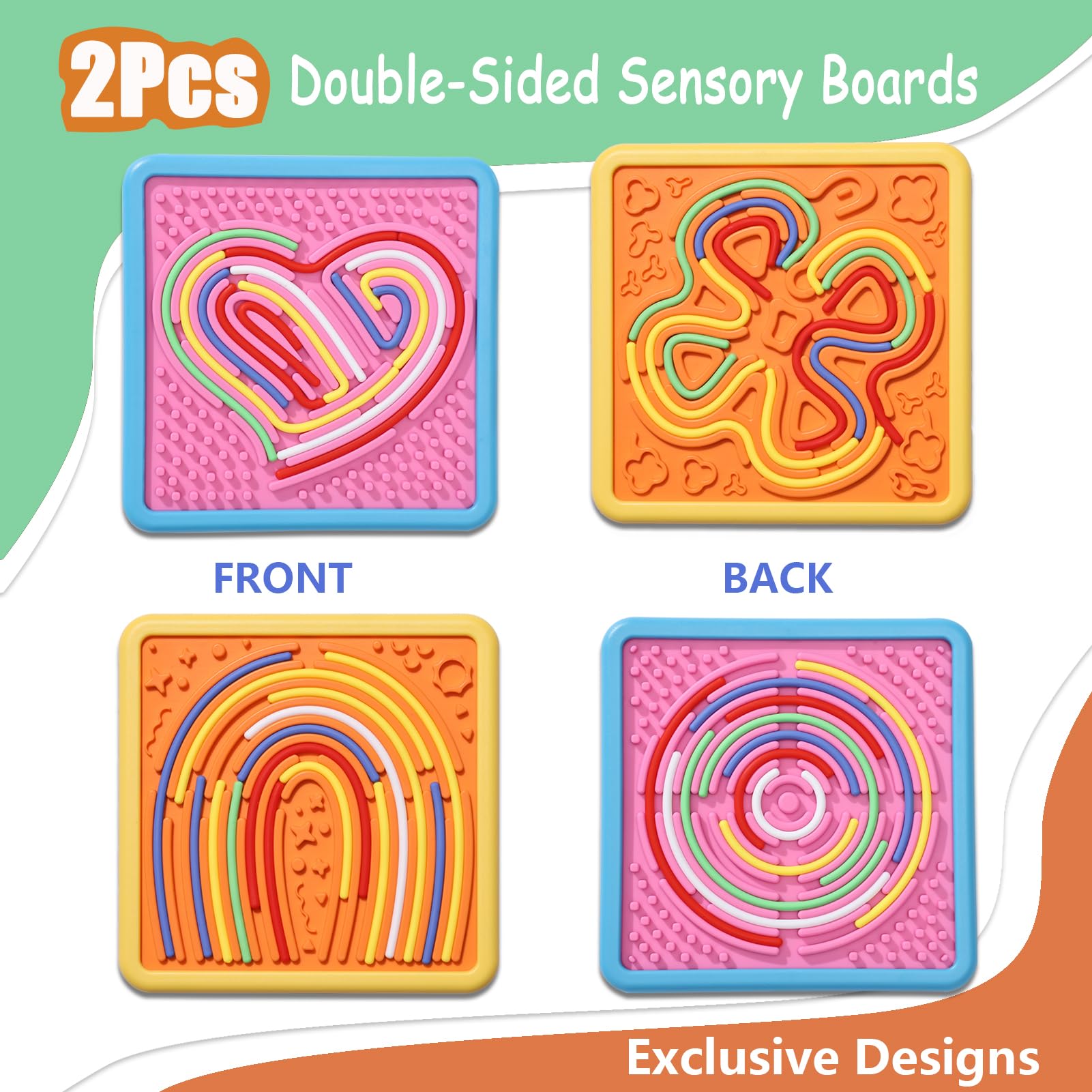 HAPATOYS sensory activity board back view highlighting sturdy construction for durable travel.