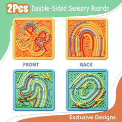 HAPATOYS sensory board closeup of 40 strings for tactile engagement