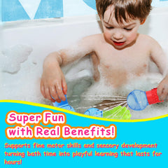 HAPATOYS bulb-shaped bath toy with easy grip for toddlers.