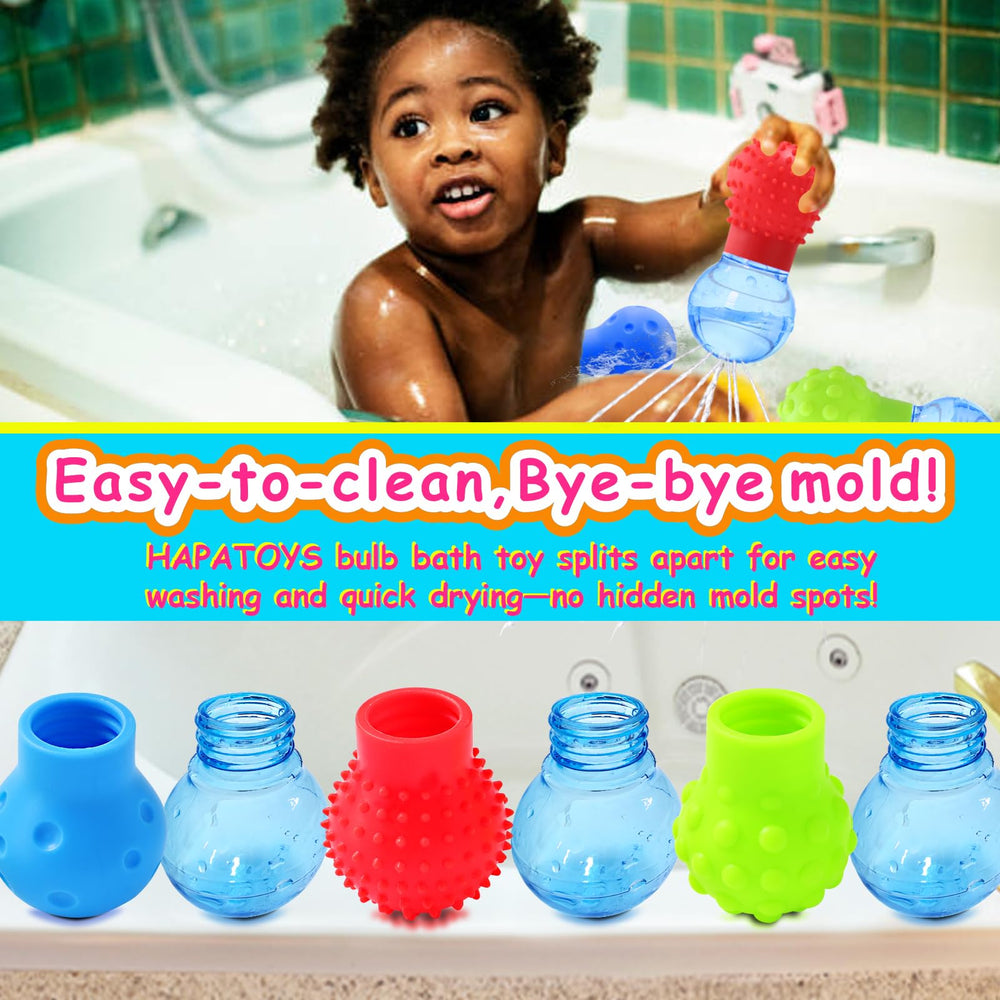 HAPATOYS detachable-parts bath toy for easy cleaning and drying.