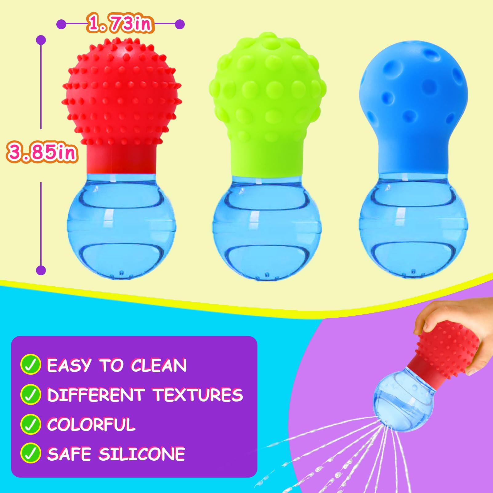 HAPATOYS soft silicone bath toy with textured surfaces for tactile exploration.