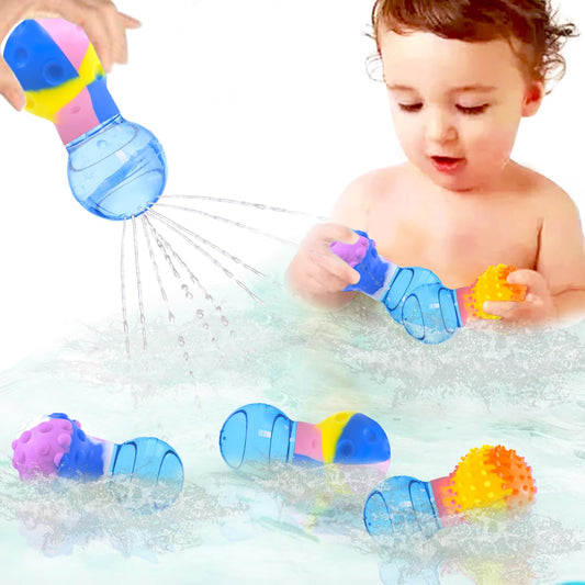 HAPATOYS 3-pack bulb squishy bath toys for engaging play and color learning