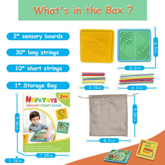 HAPATOYS sensory board kids using; engaging, screen-free activity in hands-on play.