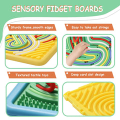 HAPATOYS sensory board dual-sided patterns; diverse sensory experiences in one toy.