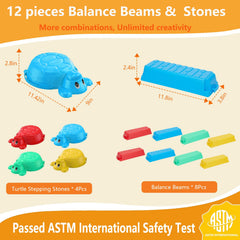 HAPATOYS Turtle stepping stones with textured surfaces for safe balance practice