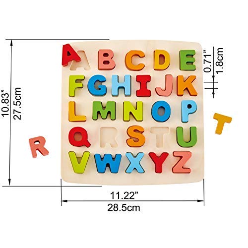 Hape Alphabet Blocks stacking and building boosts fine motor skills