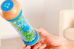 Hape Beaded Raindrops Rainmaker beads trickle to introduce tempo and melodic exploration.