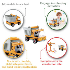 Hape construction vehicle makes a great gift for curious builders.