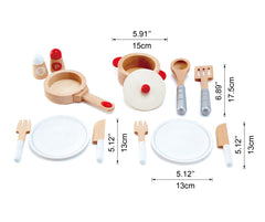 Hape Cook & Serve Set plates for shared play and serving pretend dinners.