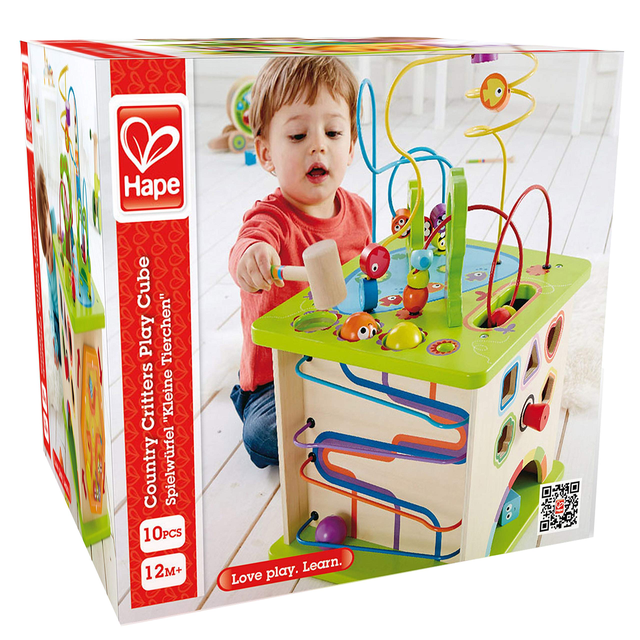 Hape Country Critters Play Cube safe, sustainable materials for open-ended play.