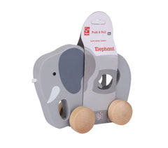Hape elephant pull-along toy ready for playtime, a timeless toddler gift.