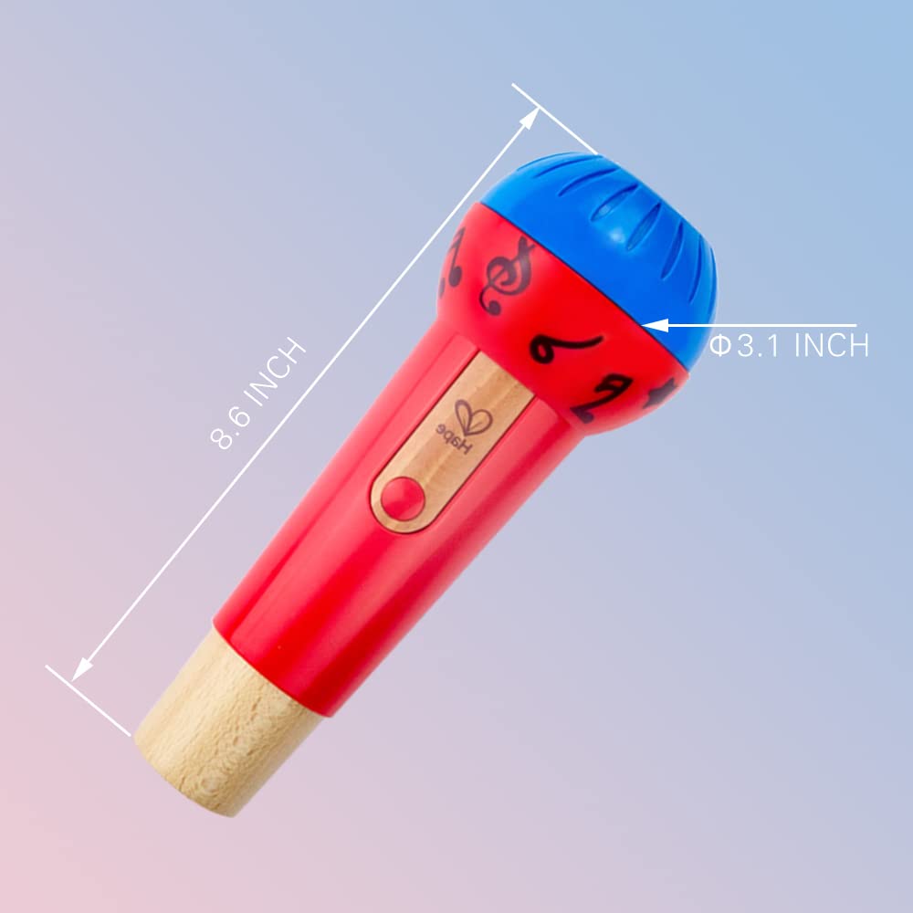 Hape Mighty Echo Microphone colorful graphics highlight kid-friendly design for creative singing