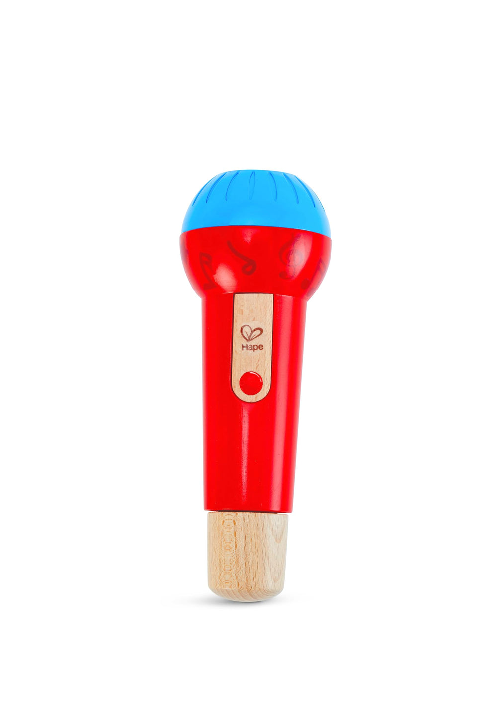 Hape Mighty Echo Microphone red front view for pretend singing and performance
