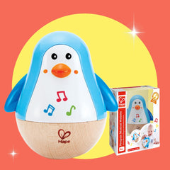 Hape Penguin Music Wobbler arms shake during waddling, inviting interaction