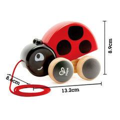 Hape Ladybug pull cord provides easy, engaging exploration at home.