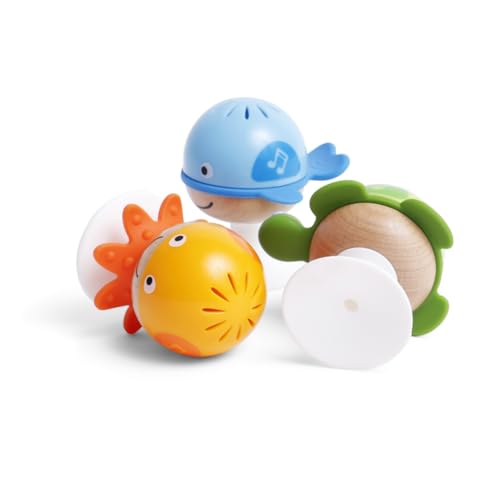 Hape Put-Stay Rattle Set durable wooden-plastic construction