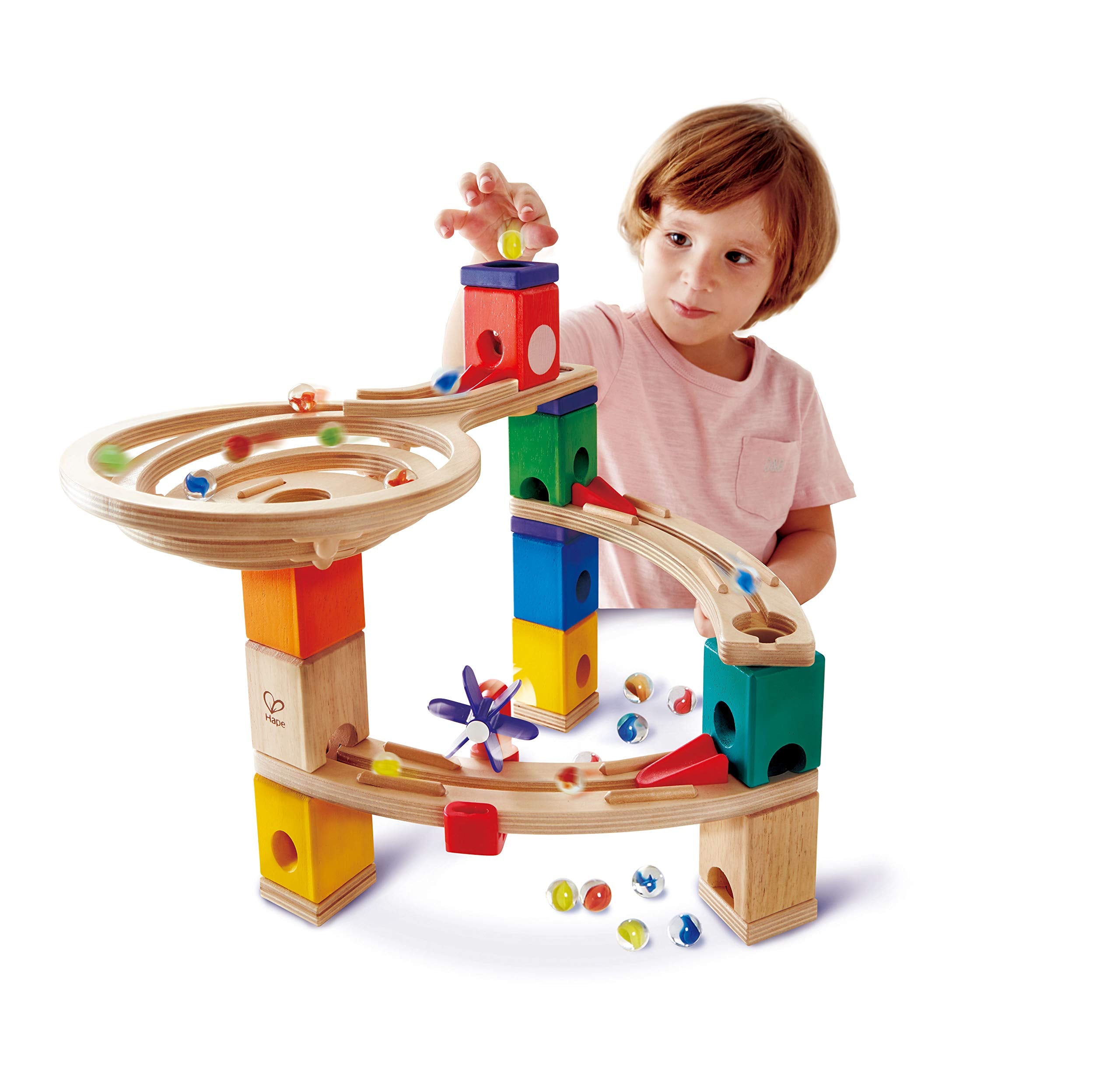 Hape Quadrilla Race to Finish dynamic tracks invite exploration and spatial thinking.