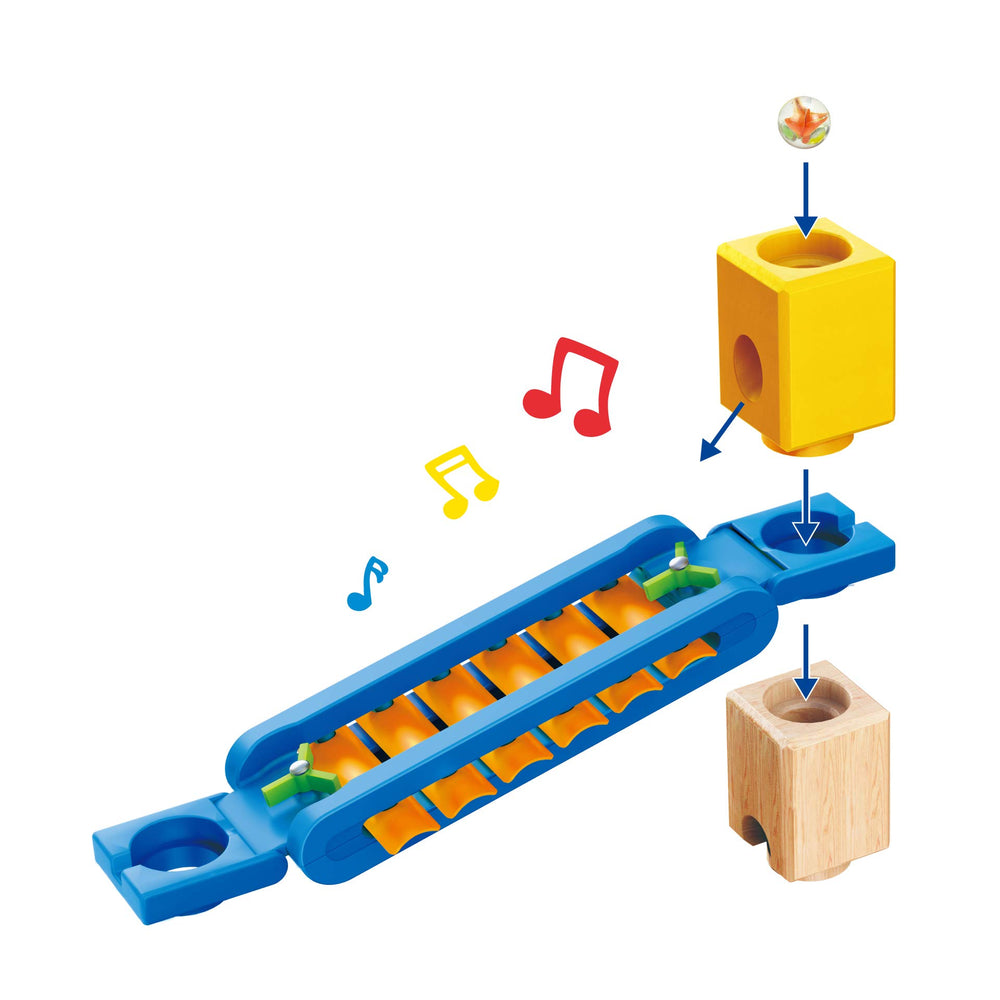 Hape set includes multiple paths to spark creativity and engineering exploration.