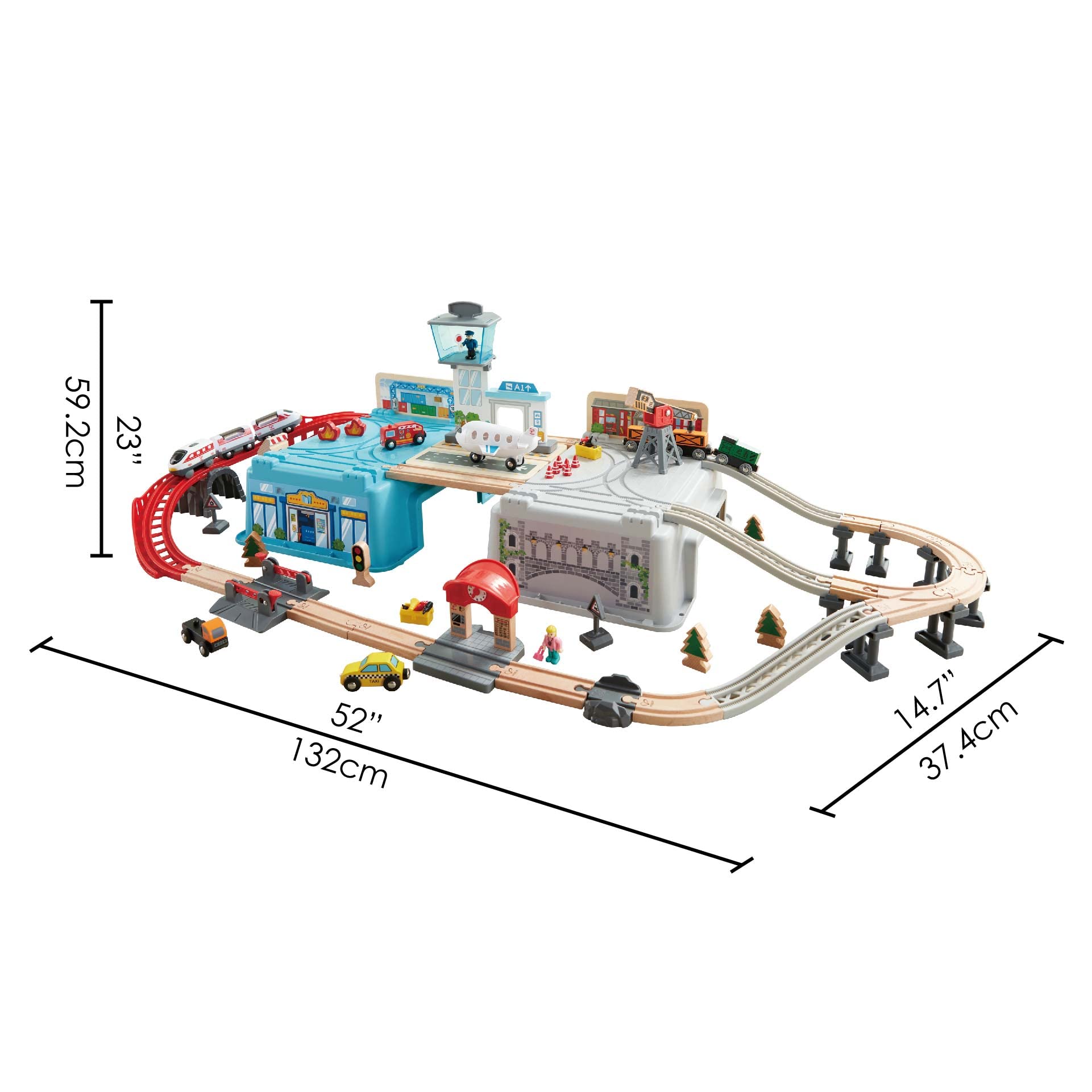 Hape plane and rail set invites travel-themed adventures for children 3+
