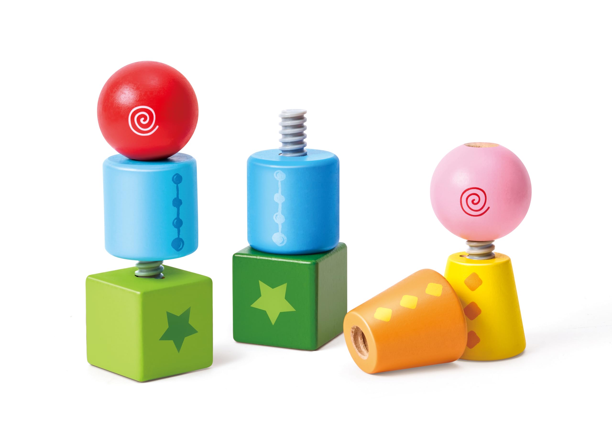Hape Twist and Turnables colorful nuts and bolts invite mix-and-match play