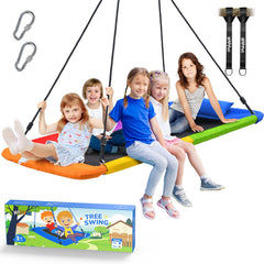 Hapfan 800lbs 60-inch platform swing showing a sturdy, family-friendly outdoor setup.