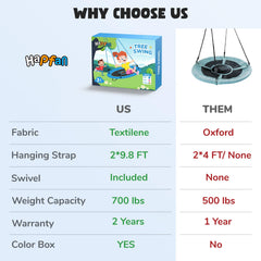 Hapfan 9.8 ft hanging straps for tree-friendly installation.