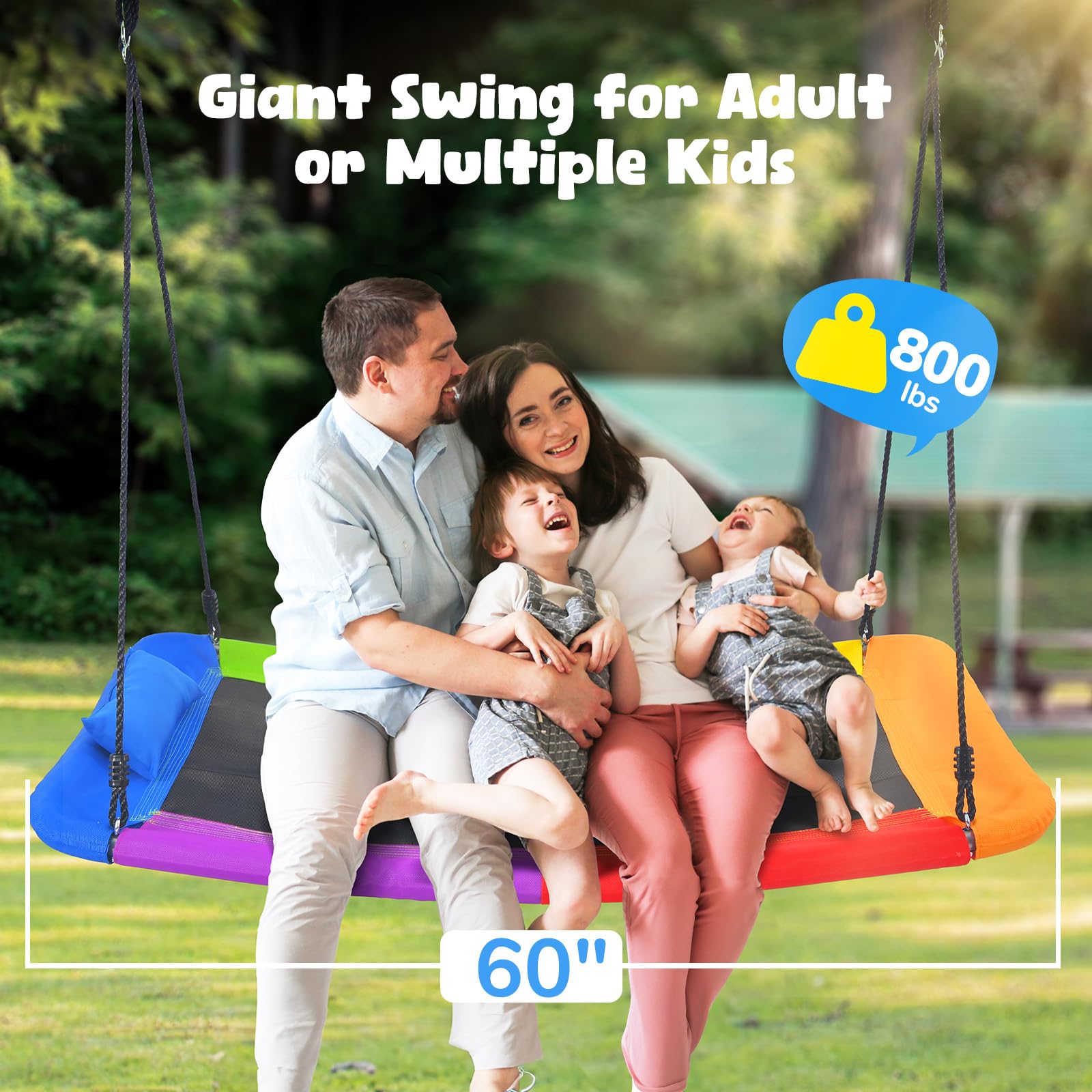 Hapfan colorful swing design brightens yard spaces and play areas.