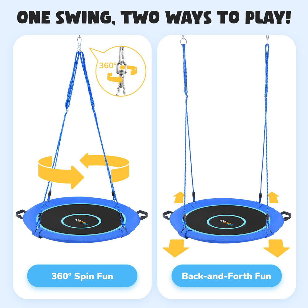 Complete Hapfan hanging kit in blue for easy setup