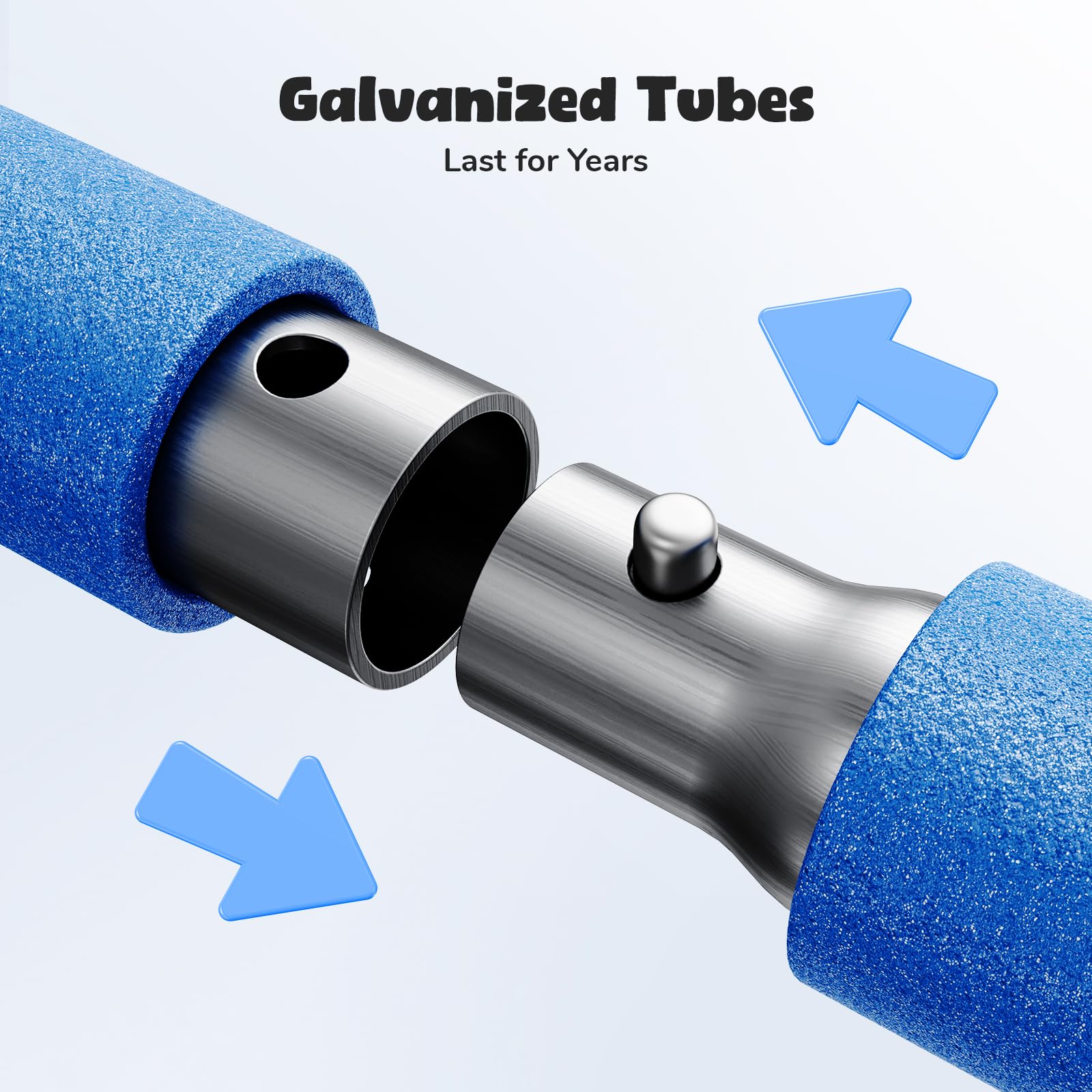 Blue Hapfan galvanized swing tubes for durable outdoor performance