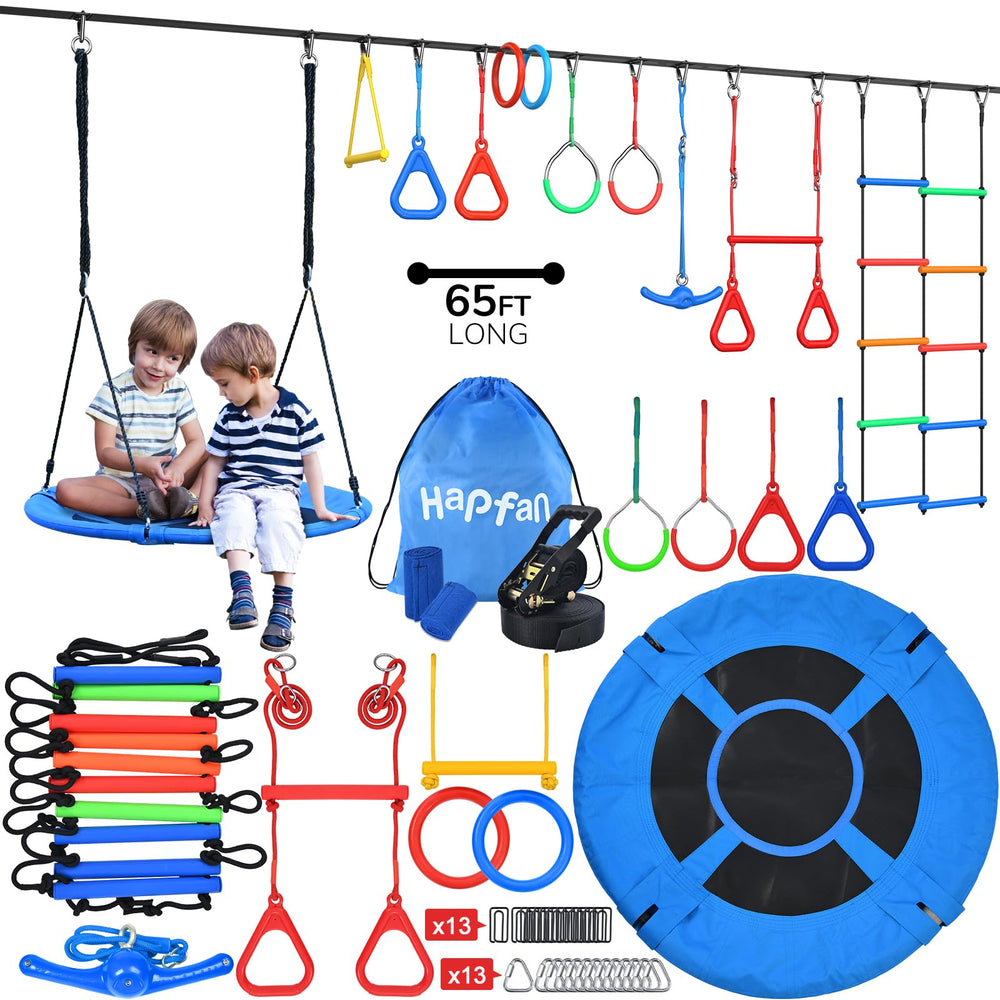 Hapfan saucer swing adds fun spinning motion.