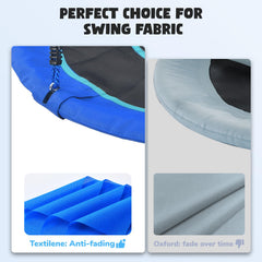 Blue Hapfan swing swivel enabling smooth multi-direction motion