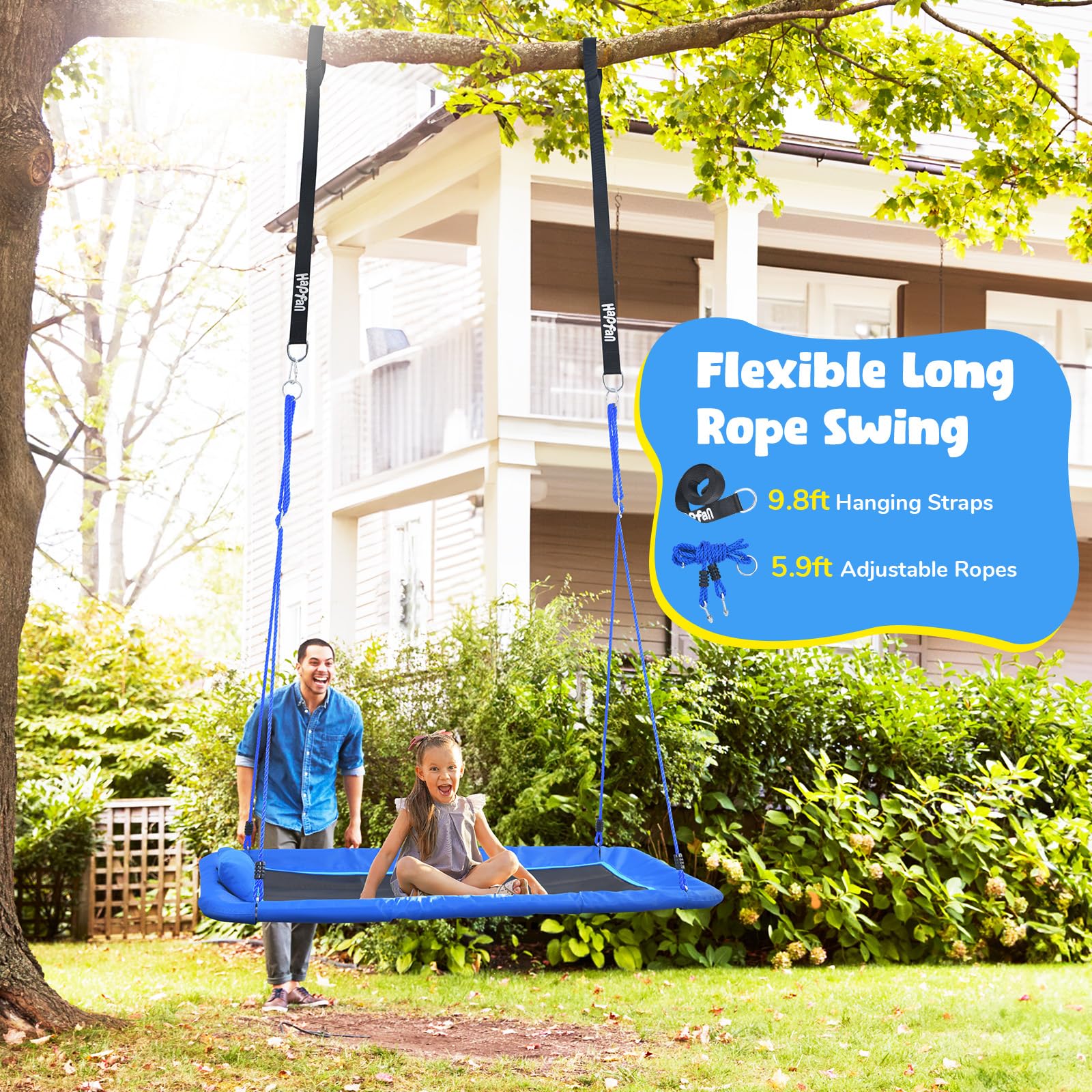Hapfan textilene fabric swing with UV and water resistance.