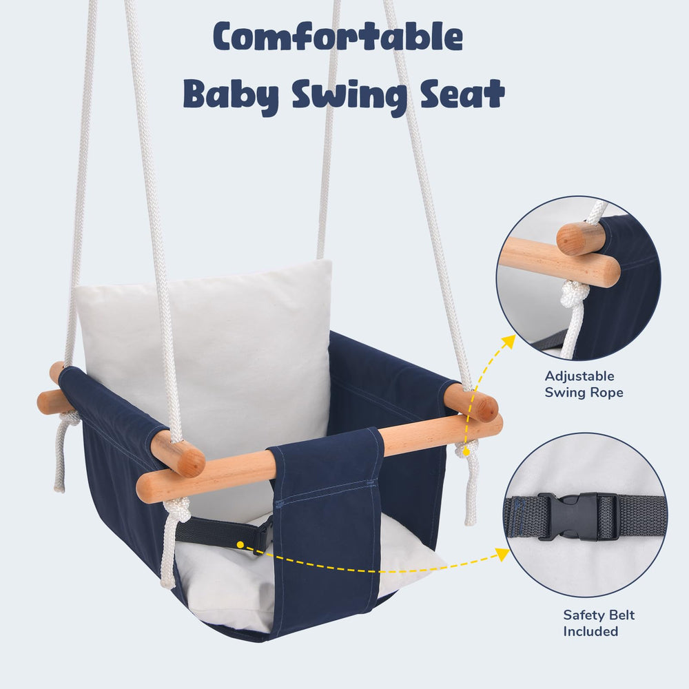Hapfan adjustable seat height grows with your child for continued comfort.